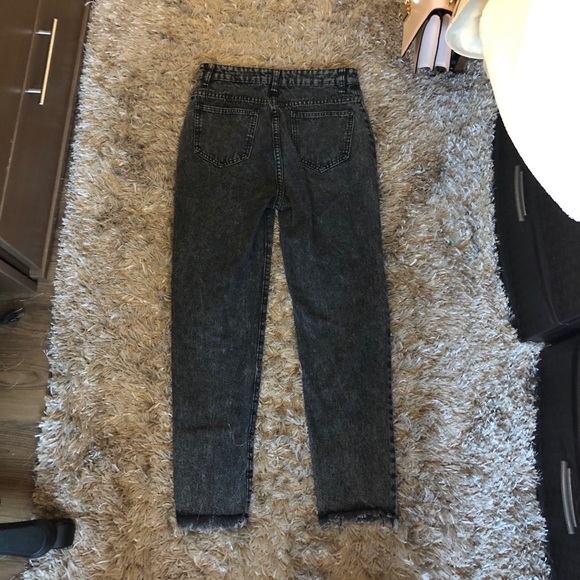 Dark Wash High Rise Ripped Tapered Jeans - Picture 4 of 8